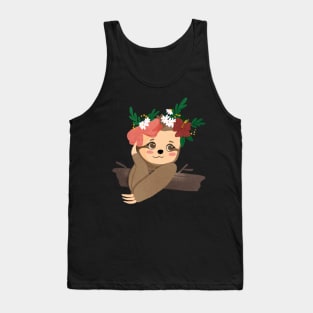 cute little sloth with flower crown Tank Top